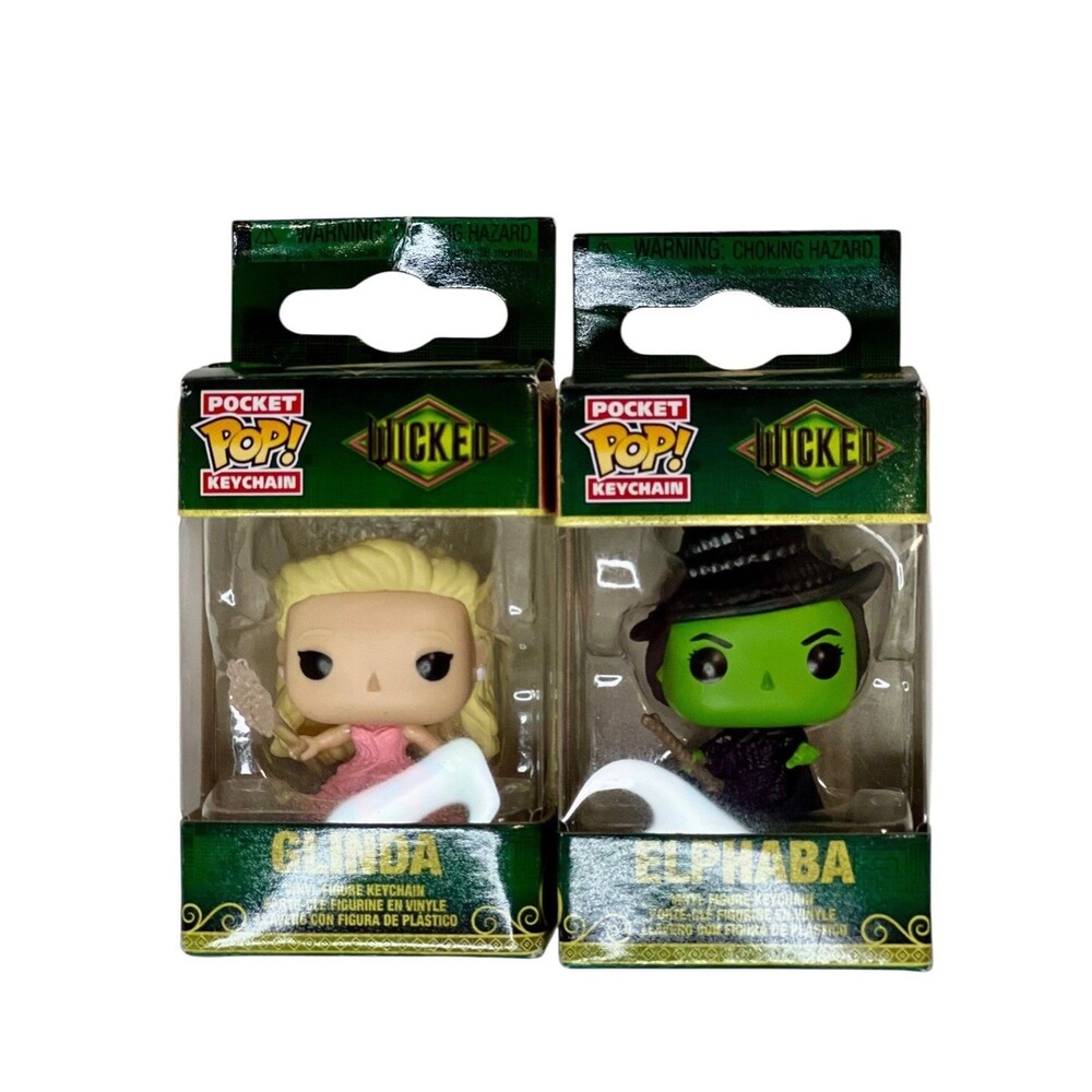 NEW Funko Pop Keychain Wicked Elphaba And Glinda Set Fast Shippimg